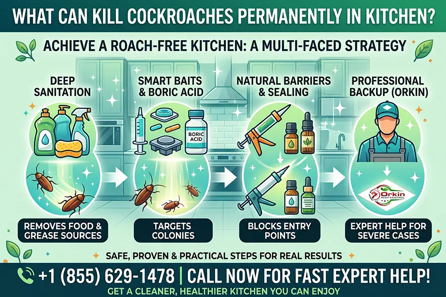 kill cockroaches permanently in kitchen