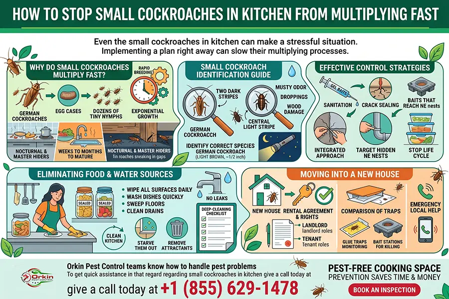 Small Cockroaches in Kitchen